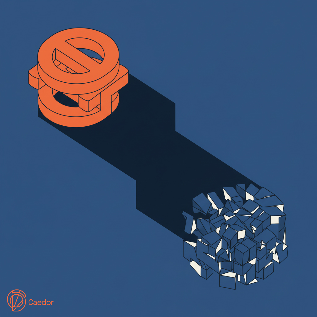 A visual metaphor for The Deadly Gap between brand promise and product reality